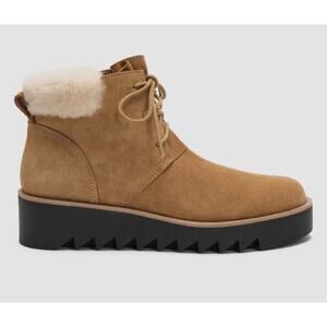 Eileen Fisher Wedge Bootie Kenille Sport Brown Suede New